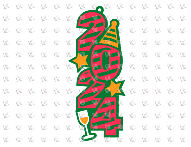 2024 (Stripes) - New Years - DTF Transfer