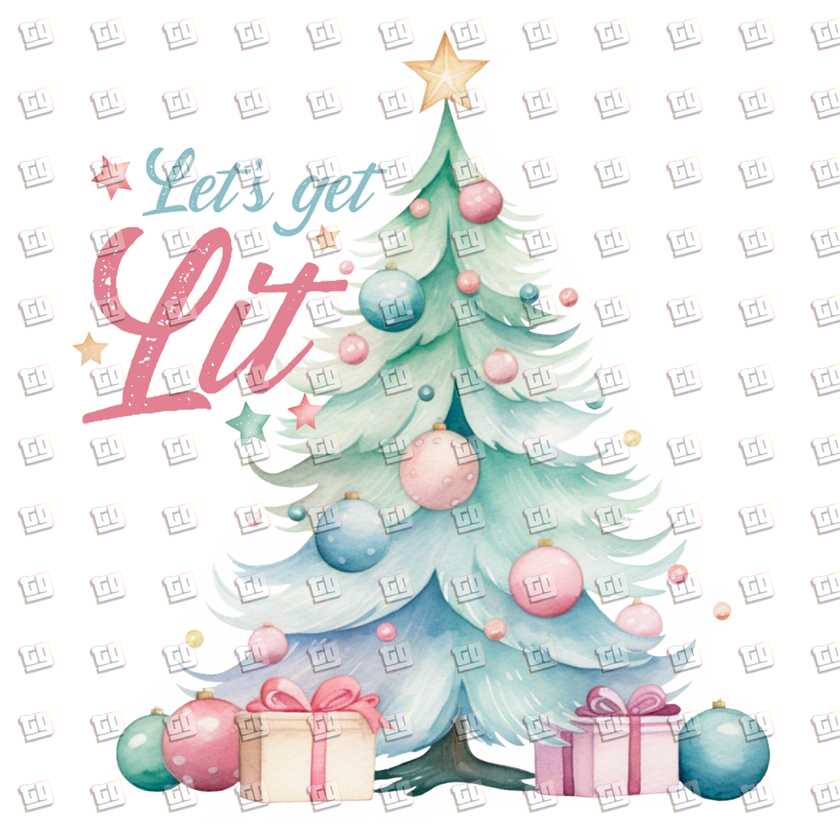 Let's Get Lit (Christmas Tree) - Holidays - DTF Transfer