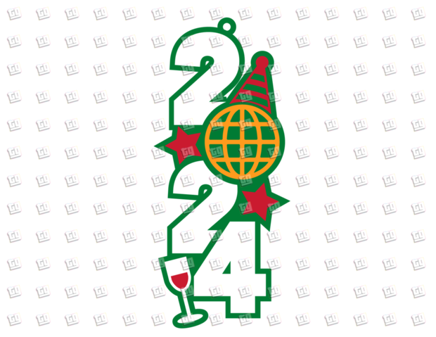 2024 (Globe, Soccer, Hat, Glass) - New Years - DTF Transfer
