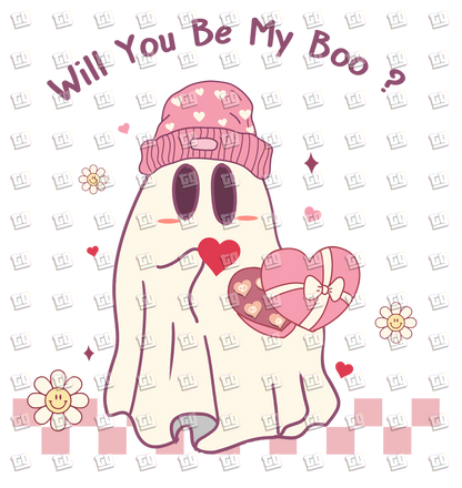 Will You Be My Boo Ghost- Valentines - DTF Transfer