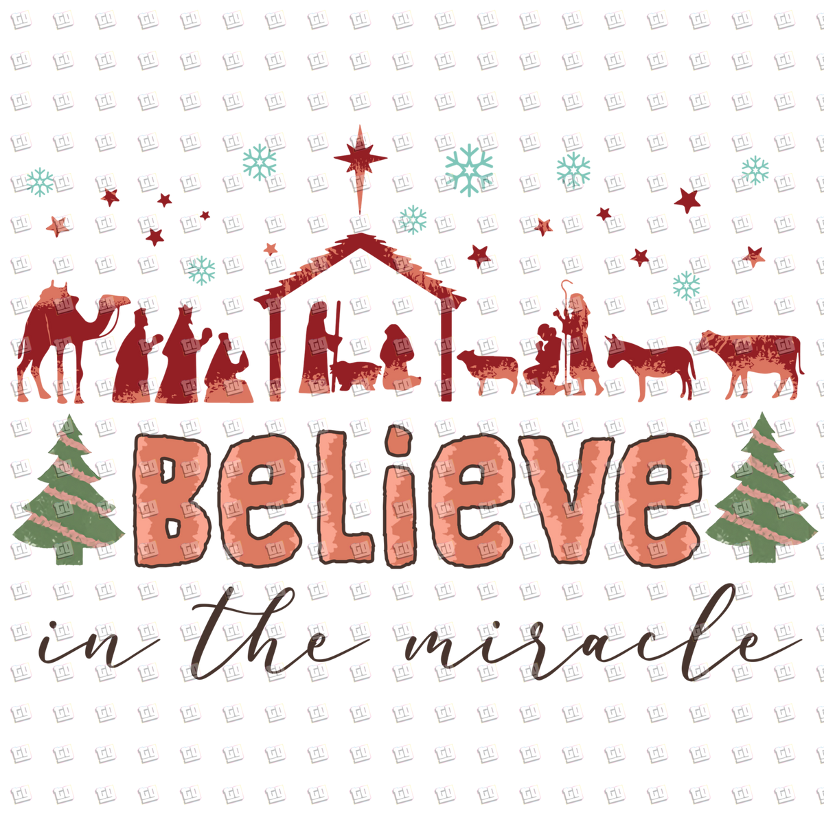 Believe In The Miracle  - Christian Christmas - DTF Transfer