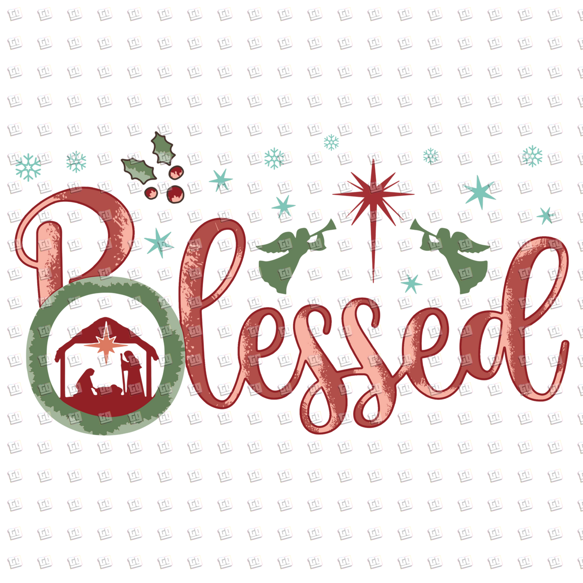 Blessed  - Christian Christmas - DTF Transfer