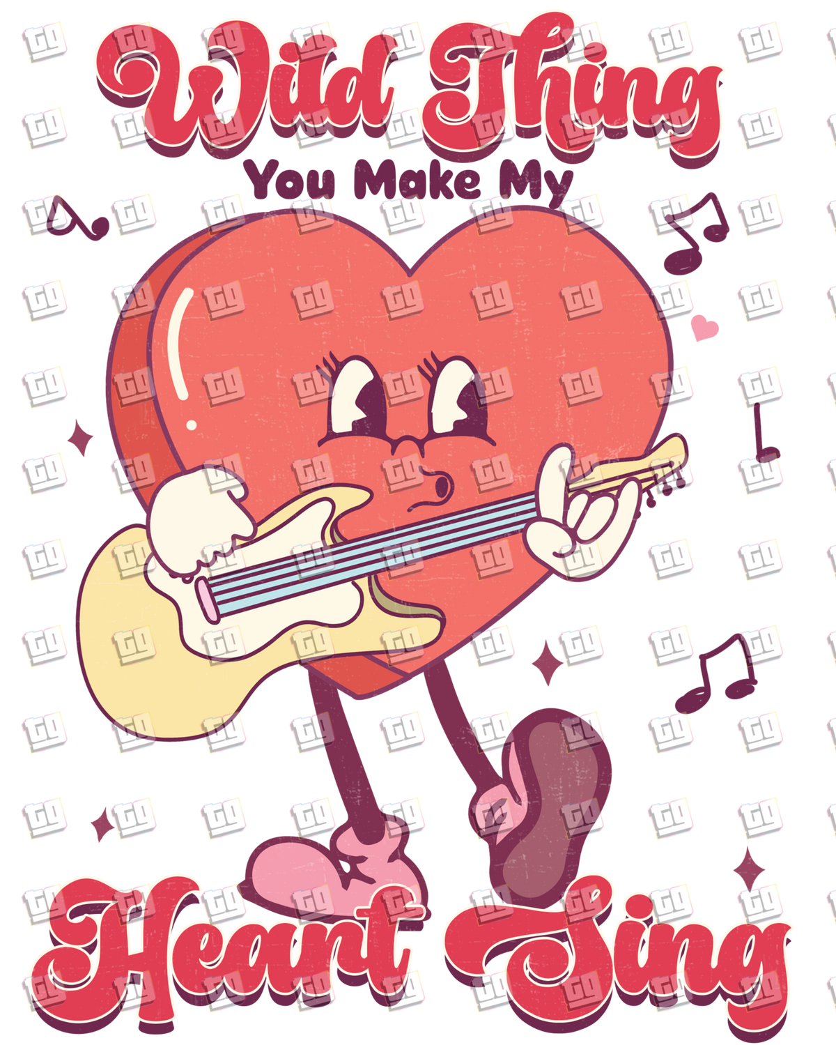 Wild Thing You Make My Heart Sing - Valentines - DTF Transfer
