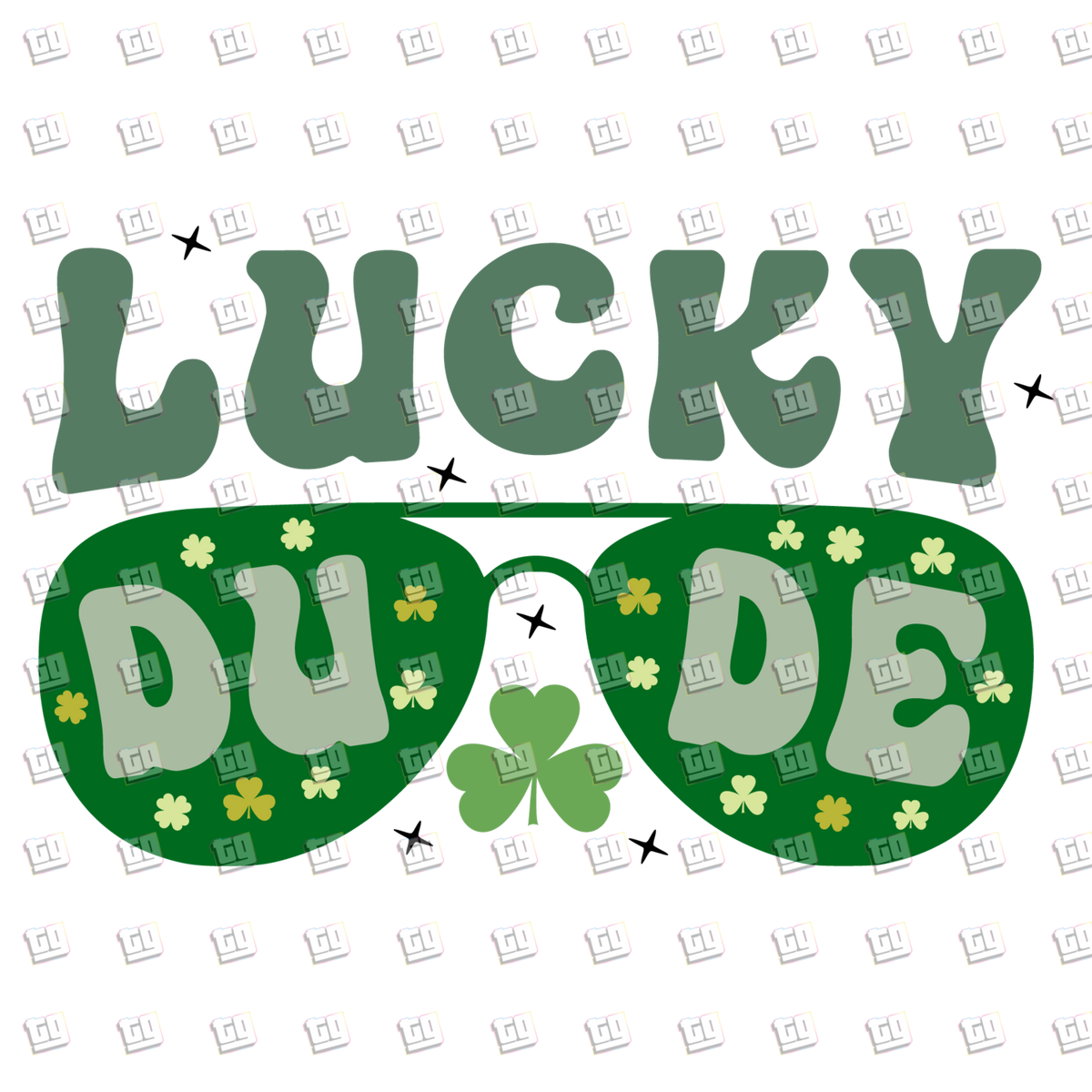 Lucky Dude Glasses - St. Patrick's Day - DTF Transfer