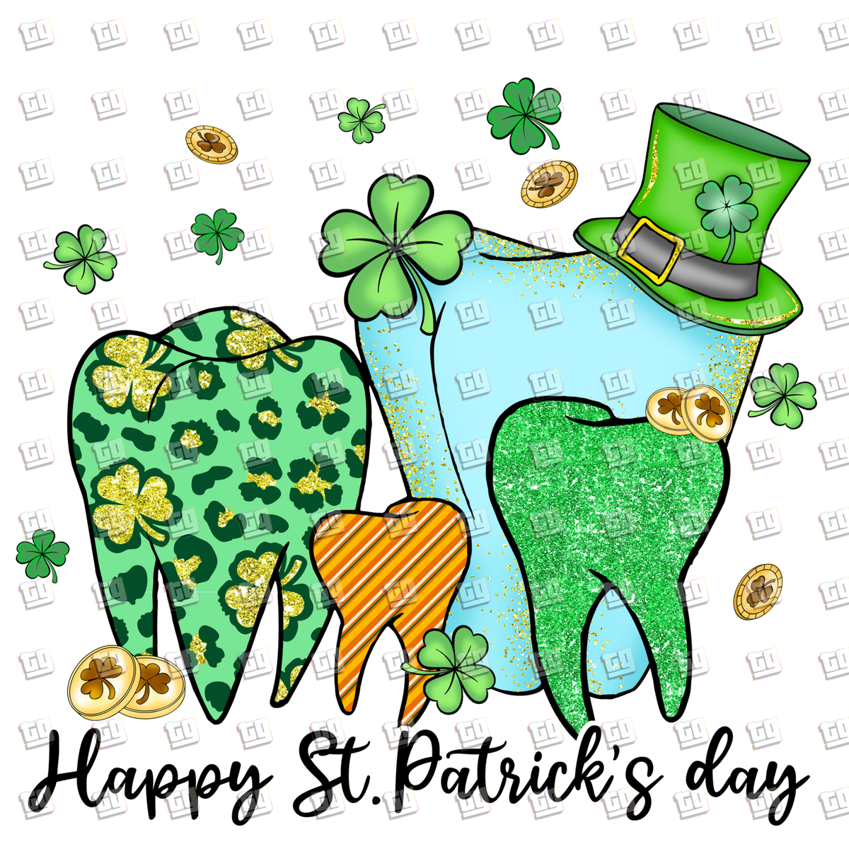 Happy St. Patricks Day Dentist Teeth - St. Patrick's Day - DTF Transfer