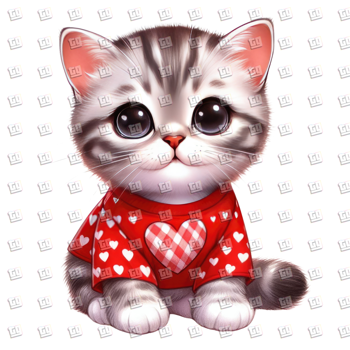 Munchkin Kitten With Heart Shirt - Valentines - DTF Transfer