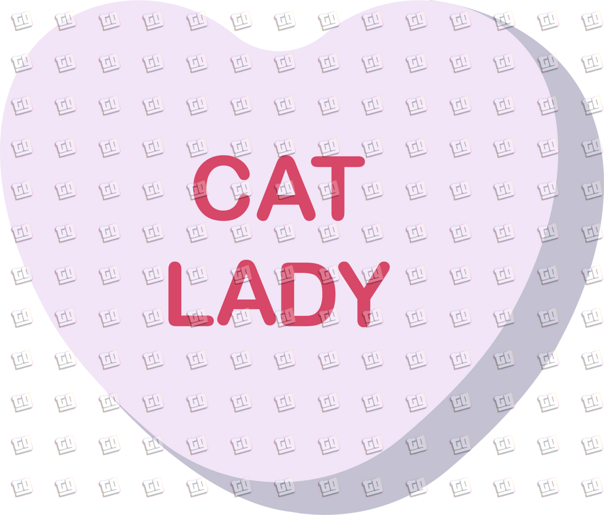 Cat lady Candy Heart - Valentines - DTF Transfer