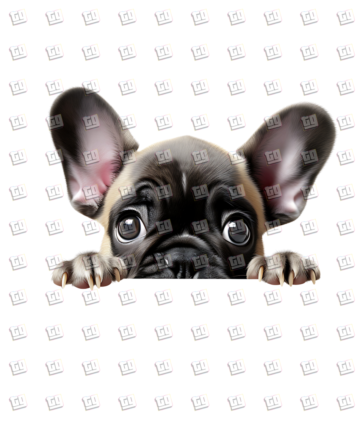French Bulldog Peeking - Dog - DTF Transfer