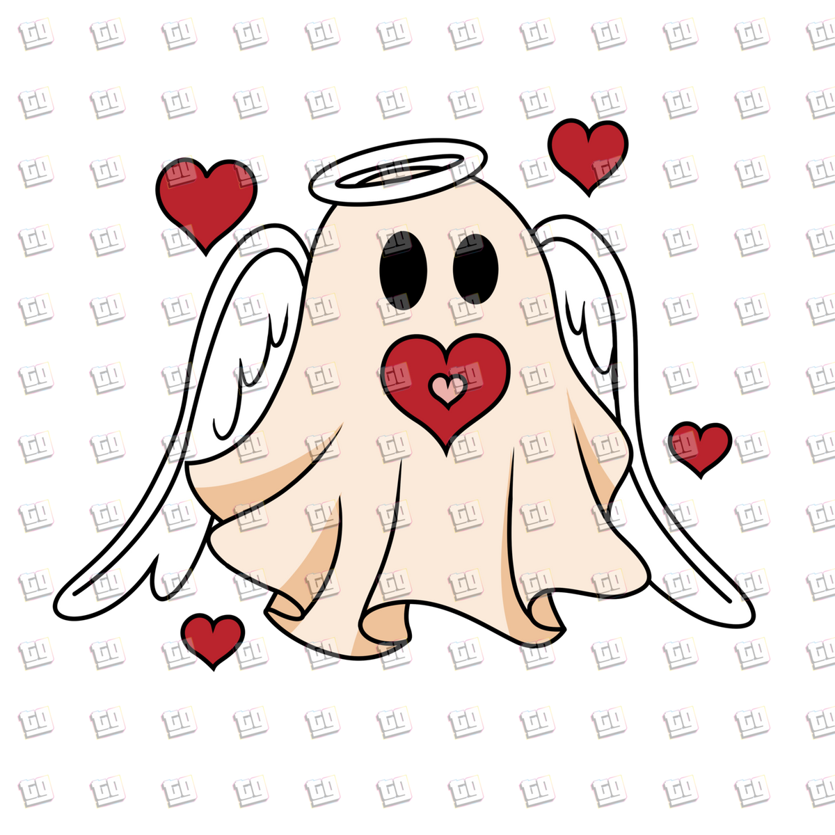 Retro Angel Ghost - Valentines - DTF Transfer