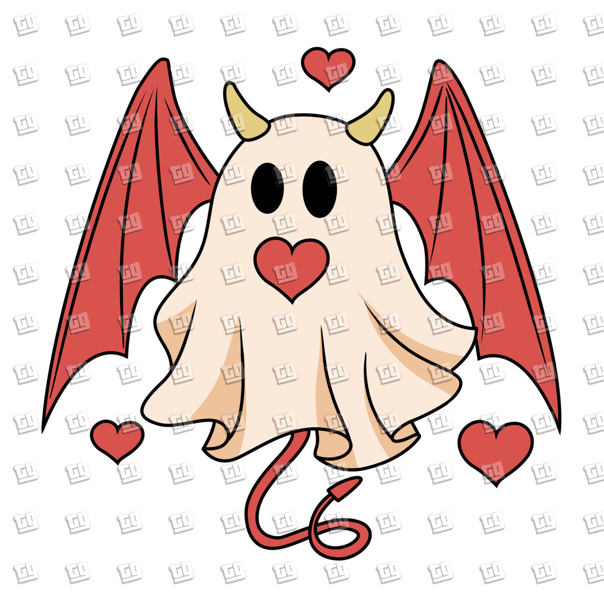 Retro Devil Ghost - Valentines - DTF Transfer