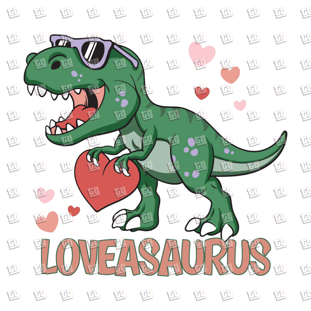 Loveasaurus (Dinosaur, T-Rex) - Valentines - DTF Transfer