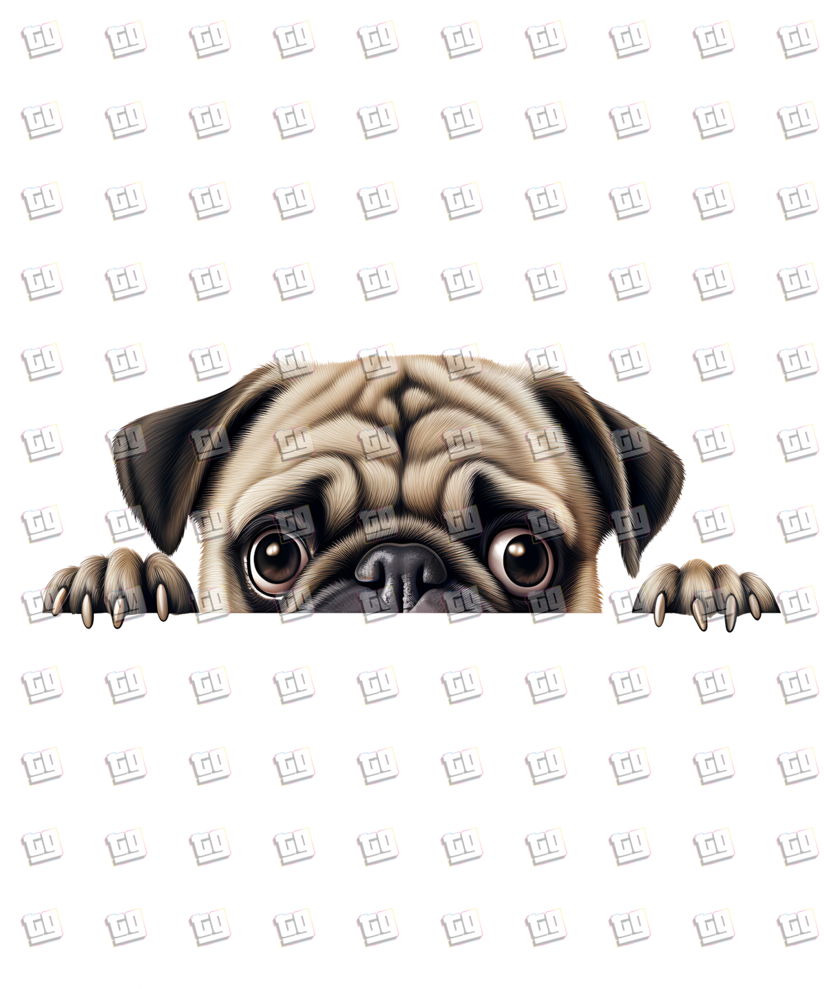 Pug Dog Peeking - Dog - DTF Transfer