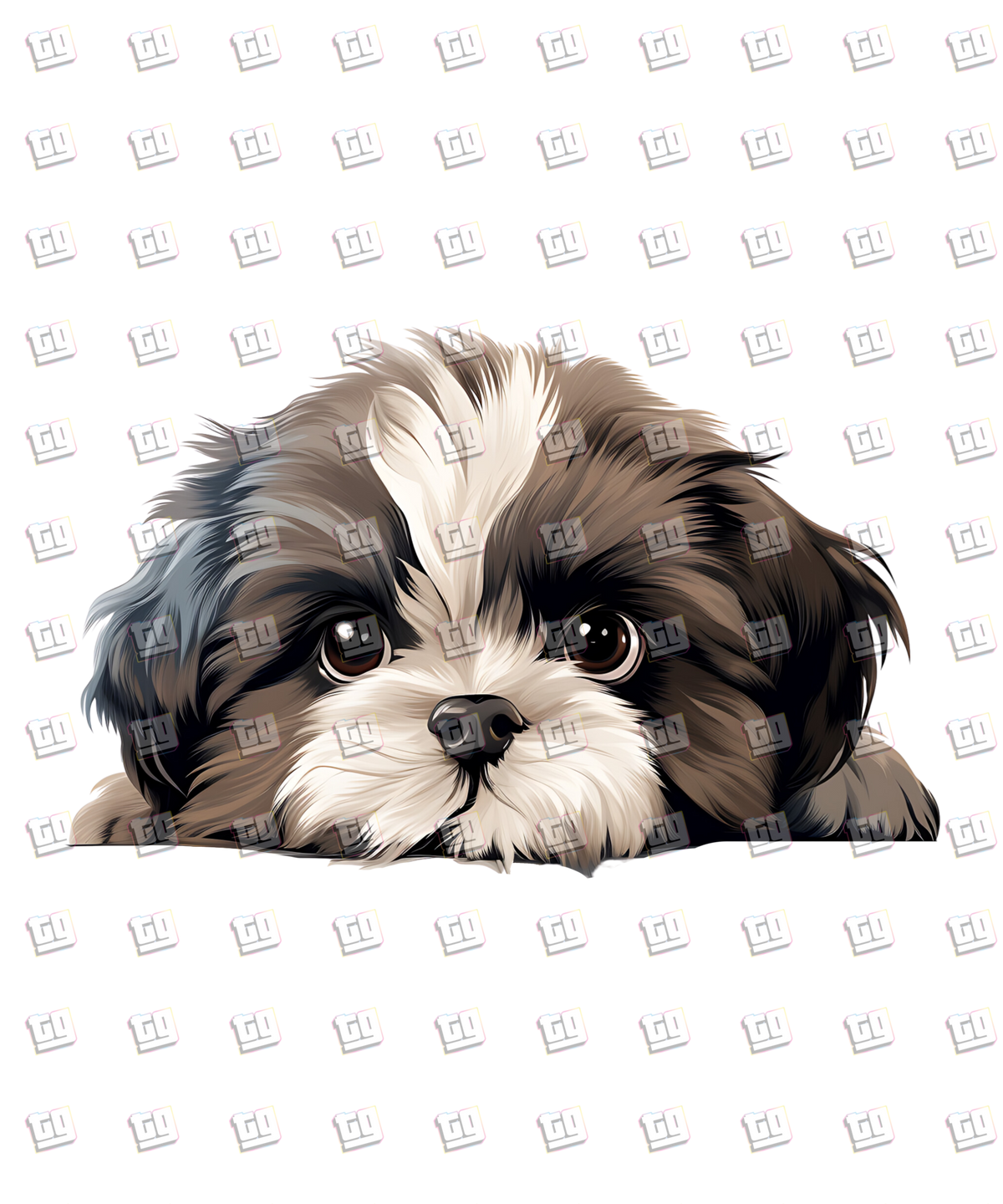 Shih Tzu Dog Peeking - Dog - DTF Transfer