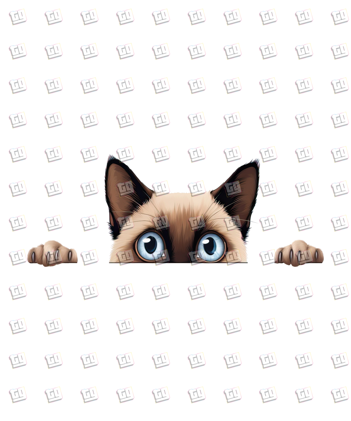 Siamese Cat Peeking - Cat - DTF Transfer