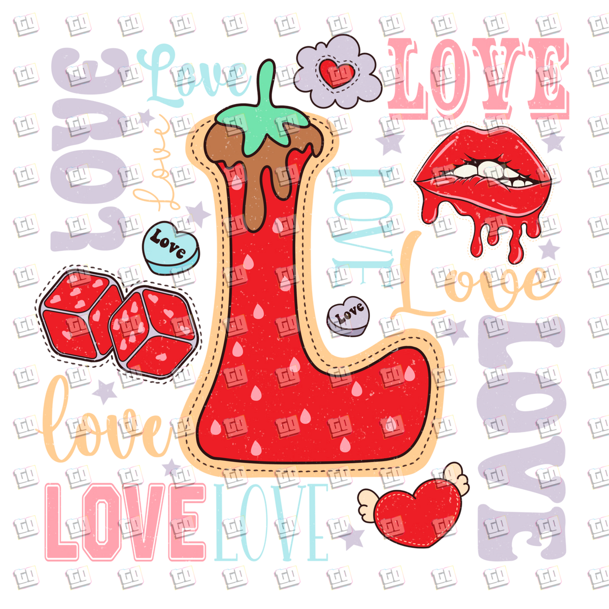 L (Love) - Valentines - DTF Transfer