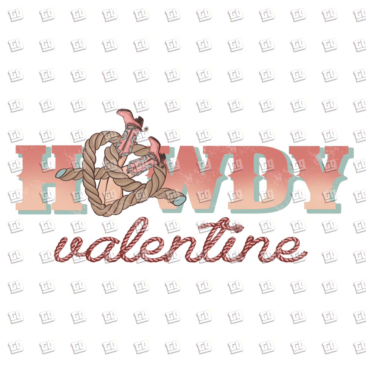 Howdy Valentine Western Cowgirl V2 - Valentines - DTF Transfer