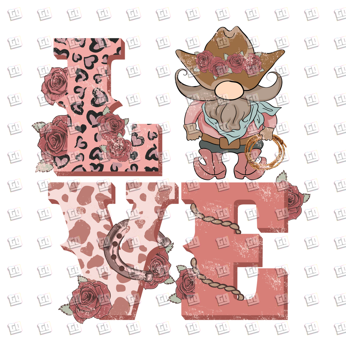 Love Cowgirl Western Cowgirl - Valentines - DTF Transfer
