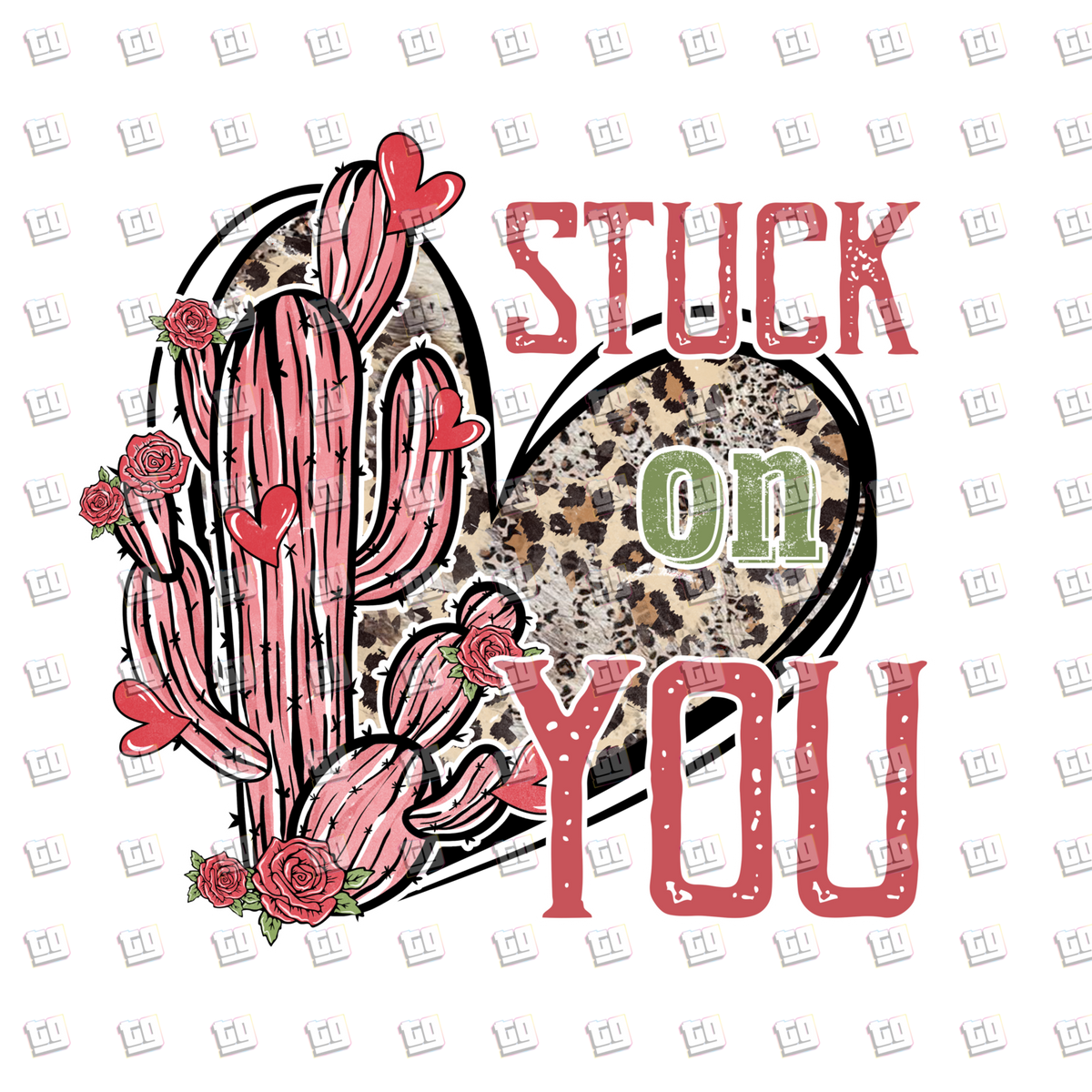 Stuck on You Cactus Cowgirl V3 - Valentines - DTF Transfer
