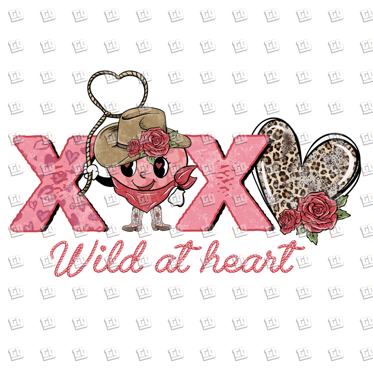 XOXO Wild At Heart Western Cowgirl - Valentines - DTF Transfer