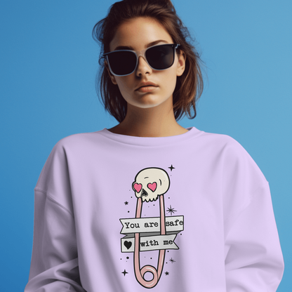 You Are Safe With Me (Skeleton Safety Pin) - Valentines - DTF Transfer