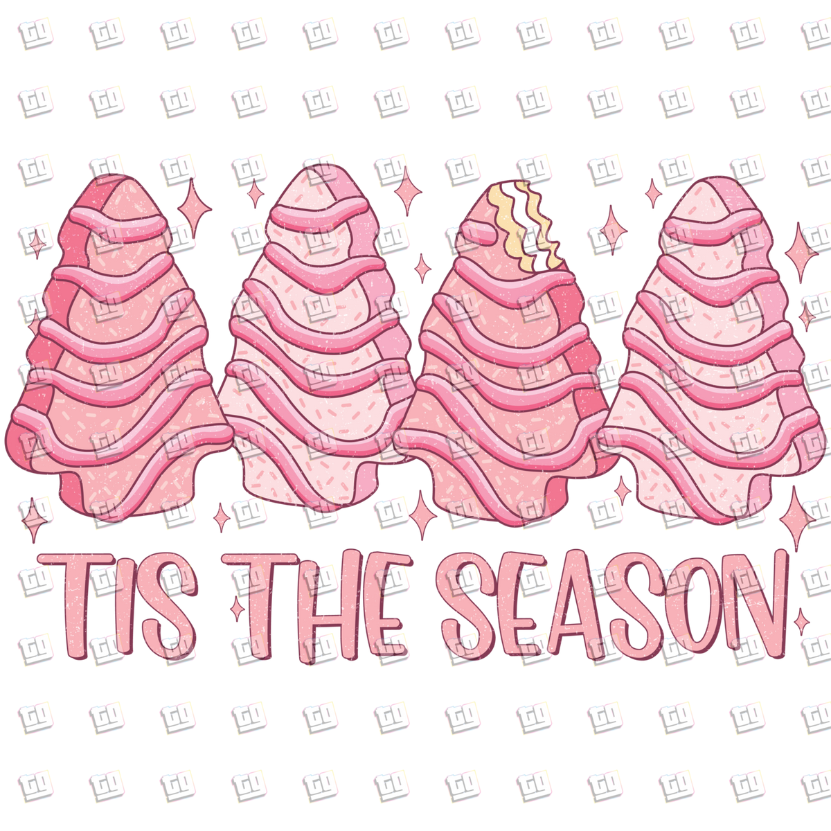 Tis The Season (Pink Christmas Tree Cakes) - Holidays - DTF Transfer