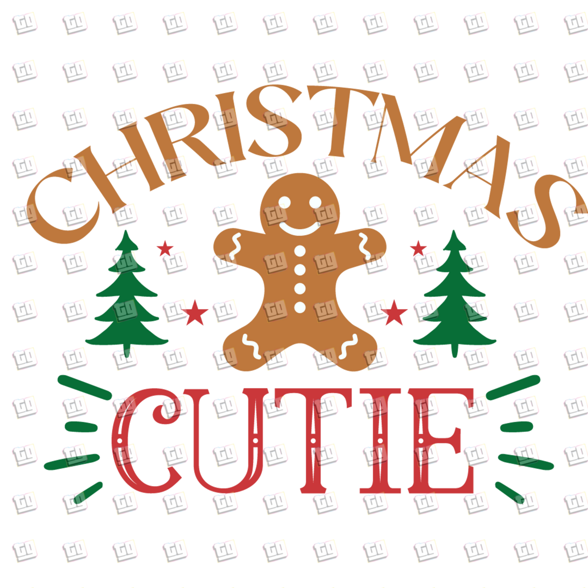 Christmas Cutie (Gingerbread, Trees) - Holidays - DTF Transfer