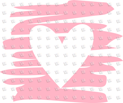 Pink Scribbles White Heart - Valentines - DTF Transfer