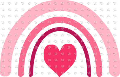 Pink Heart Rainbow - Valentines - DTF Transfer