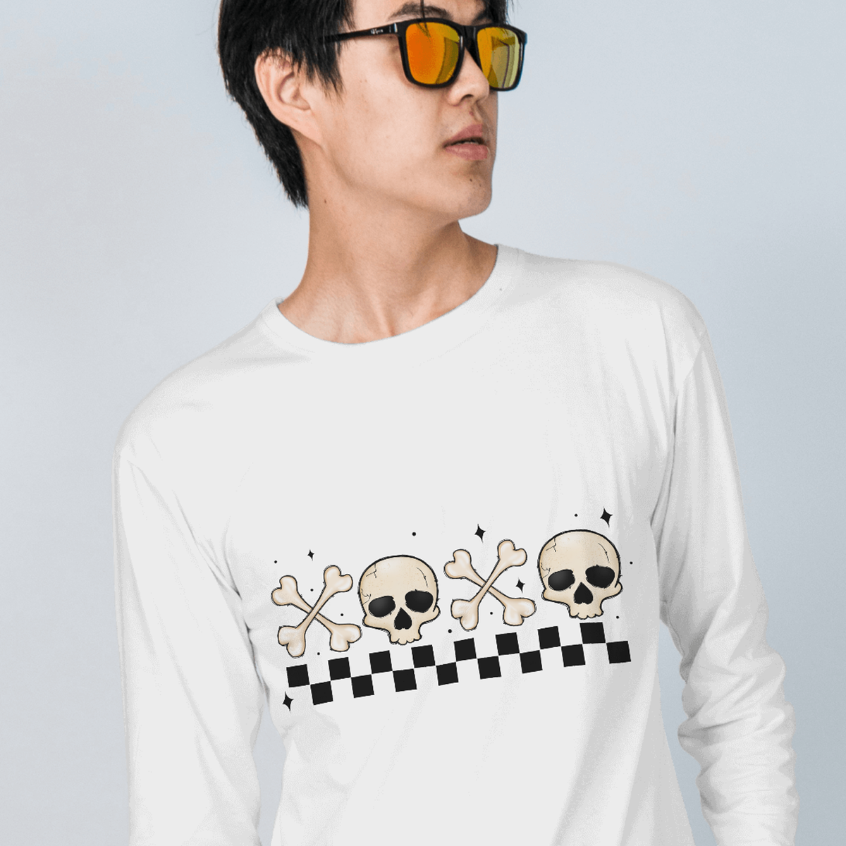 Skeleton Cross Bones Checkerboard  - Valentines - DTF Transfer